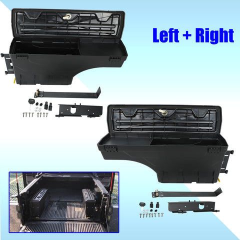 Truck Swing Case Tool Storage Box For 99-16 Ford F-250 F-350 Left + Right Side