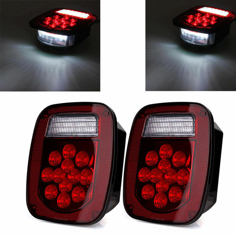 2Pcs Trailer Brake Reverse Tail Light Stop Turn Signal for Jeep Ford Scania