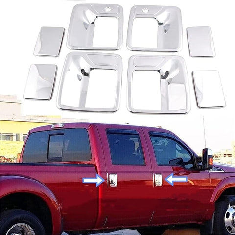 Chrome Door Handle Covers w/ Passenger Key FOR Ford F-250 F-450 F-550 Super Duty