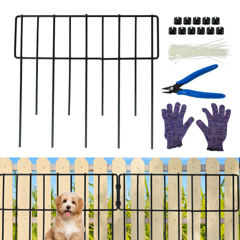 13"x12.6" No Dig Animal Barrier Fence, 10 Pack Black Dig Protective Fence