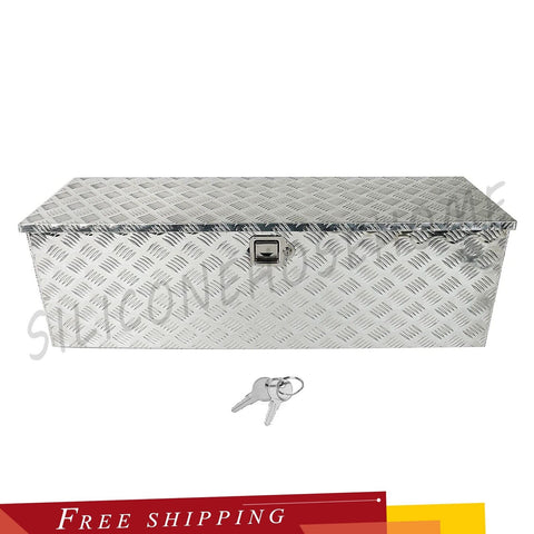 48"X15"X15" X-LARGE ALUMINUM PICKUP TRUCK BED TOOL BOX TRAILER STORAGE+LOCK& KEY
