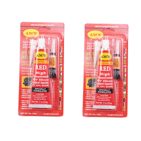 2Pcs Red RTV Silicone Gasket Maker High Temp Sealant for Engine
