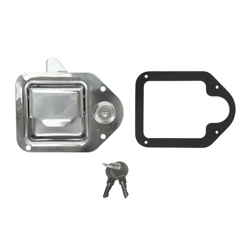 Trailer Paddle Door Latch Handle RV Truck Tool Box Lock Steel + Key 4-3/8"3-1/4"