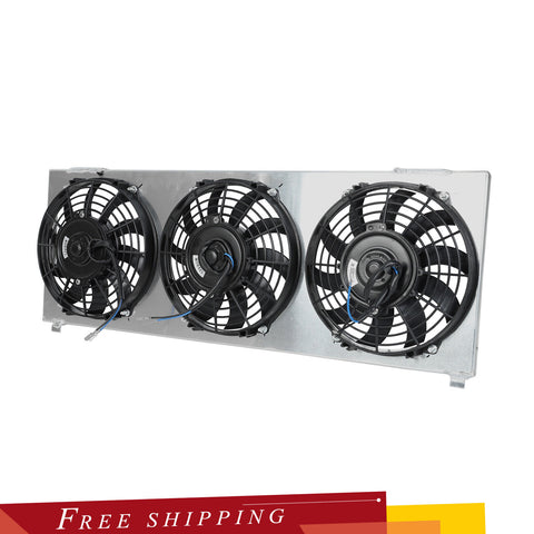 3x 9" Slim Fan Aluminum Shroud For Radiator 1991-2001 Jeep Cherokee XJ Comanche