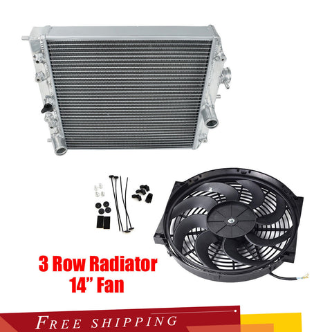 FIT 92-00 Civic/Integra AT 3-Row Aluminum Radiator & 14"Slim Push Pull Cool Fan