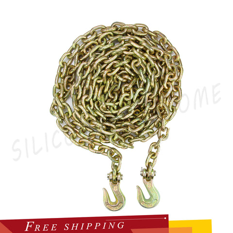 3/8" X 20 Feet G70 Welded Steel Tow Chain Tie Down Binder Flatbed Truck Trailer