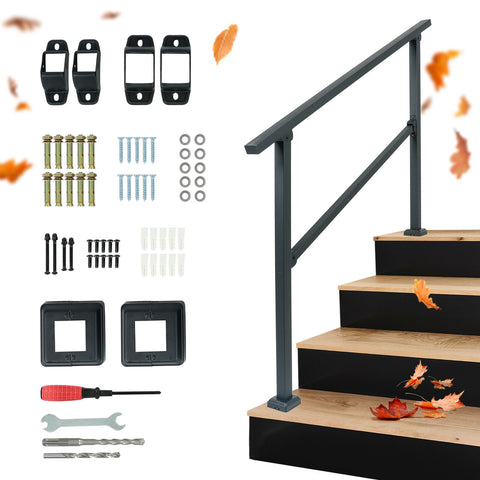 4 Steps Handrails Deck Stair Railing Indoor Hand Rails for Outdoor 3-4 Steps