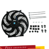 14'' BK Slim Fan Push Pull Electric Radiator Cooling 12V Mount Universal Kit New
