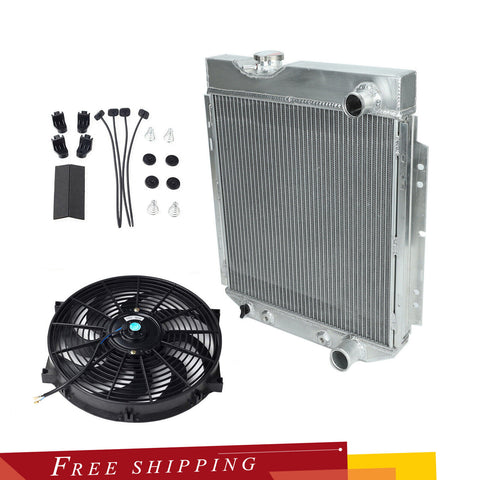 3 Row Aluminum Radiator +14" Cooling Fan Kit For 1960-66 Ford Falcon Mustang AT