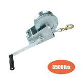 3500lbs 33ft Dual Gear Hand Winch Hand Crank Manual Boat ATV RV Trailer Cable