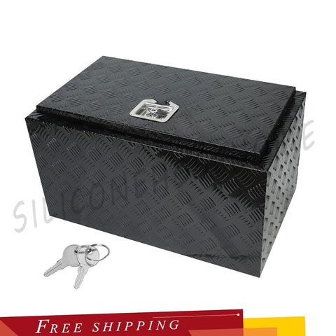 30" Black Aluminum Pickup Truck Trunk Camper Underbody Tool Box Storage Locks