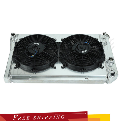 ALUMINUM CORE RACING 3 ROW RADIATOR+PULL FAN SHROUD FOR 84-90 CORVETTE C4/S10 V8