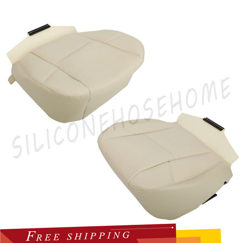 For 2007-2014 Cadillac Escalade Tan Driver Passenger Bottom Leather Seat Cover