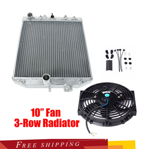FIT Civic Integra 3 Row Aluminum Core Radiator & 10" Slim Pull Push Cooling Fan