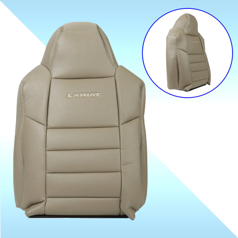 For 2002-2007 Ford F250 F350 Super Duty Driver Lean Back Leather Seat Cover Tan