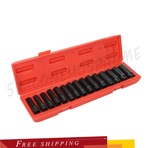 1/2” DRIVE DEEP IMPACT SOCKET SET METRIC 6 Pt 10-24mm 15PC FULL SET