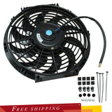 12'' inch Black Slim Fan Push Pull Electric Radiator Cooling 12V Universal Kit