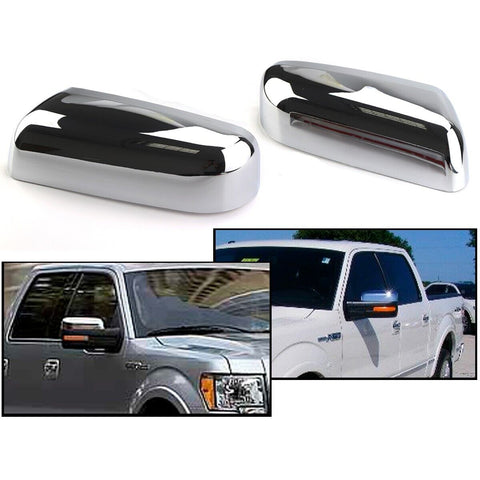 Chrome Top Half Mirror Cover for 2009-2014 FORD F-150 2 Door 4 Door All Trim
