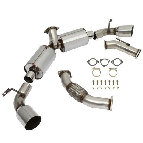 4.5" Dual Tip Muffler Catback Exhaust System For Toyota 1pcs