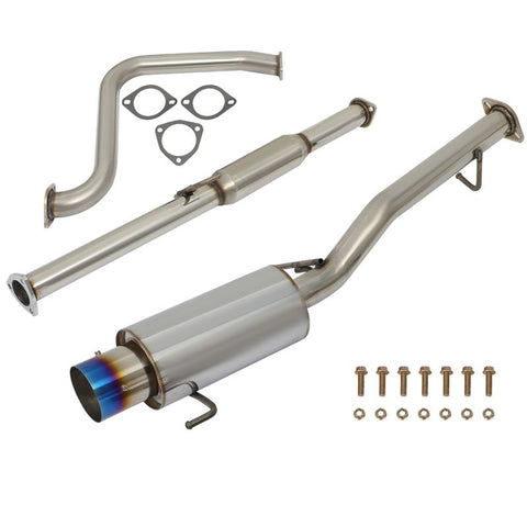 4" Burnt Tip Muffler SS Catback Exhaust For Honda 1pcs