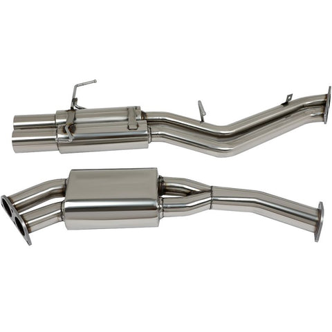 Dual 3.5" Tip Catback Exhaust Muffler Pipe System For Nissan 240SX Qty(1)
