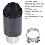 SPELAB Exhaust Tip Exhaust Tail Pipe Real Carbon Fiber Burnt Blue Tip Pipe Universal