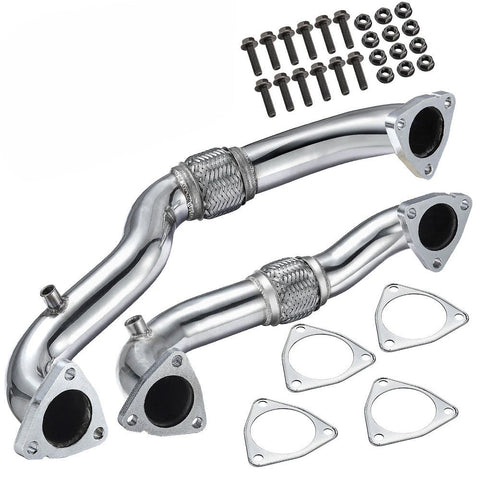 Exhaust Up-Pipe for Ford 2008-2010 6.4L Powerstroke Diesel Heavy Duty Polished NO EGR |