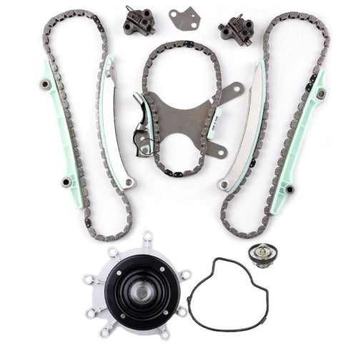Timing Chain Coolant Thermostat Housing Water Pump Kit for Dodge Mitsubishi - 1 set