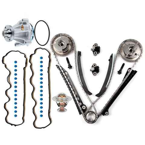 Timing Chain Cover Gasket Coolant Thermostat Housing Water Pump Kit ( TK6068 ) for Ford Lincoln - 1 set
