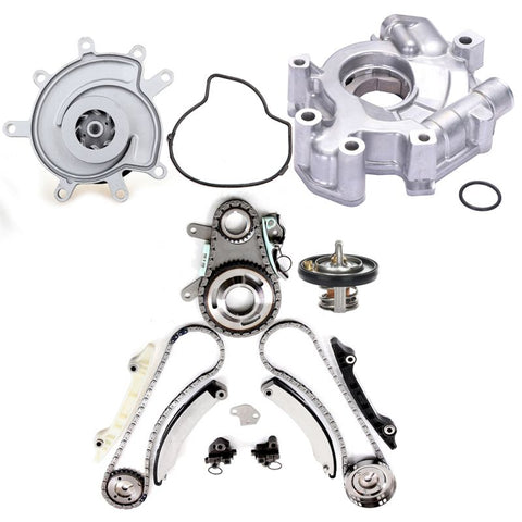 Timing Chain Oil Pump Water Pump Coolant Thermostat Housing Kit ( TKMI037L ) for Jeep Dodge - 1 set