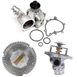Thermostat Housing Water Pump Engine Cooling Fan Clutch Kit for BMW Land Rover -1set