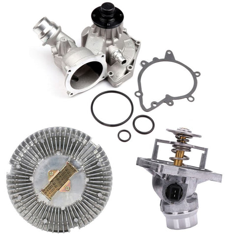 Thermostat Housing Water Pump Engine Cooling Fan Clutch Kit for BMW Land Rover -1set