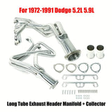 Exhaust Header for 1972-1991 Dodge Pair 4-1 Long Tube
