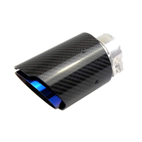 SPELAB Exhaust Tip Exhaust Tail Pipe Real Carbon Fiber Burnt Blue Tip Pipe Universal