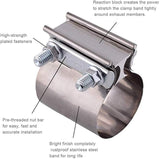 SPELAB 2.0/2.25/2.5/3.0 OD Pipe 1 Pack Butt Joint Band Clamp Exhaust Sleeve Stainless Steel Fits