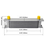 10 Row AN10 Oil Cooler Kit Silver