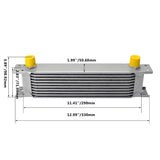 10 Row AN10 Oil Cooler Kit Silver