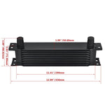 10 Row AN10 Oil Cooler Kit Universal Engine Stacked Plate Cooler Black