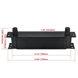 10 Row AN10 Oil Cooler Kit Universal Engine Stacked Plate Cooler Black