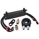 10 Row AN10 Oil Cooler Kit Universal Engine Stacked Plate Cooler Black