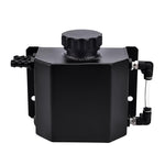SPELAB 1000ml Coolant Overflow Tank Bottle Recovery Reservoir Aluminum JDM Container Universal 1L Water Radiator - Silver/ Black-SPELAB