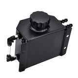 SPELAB 1000ml Coolant Overflow Tank Bottle Recovery Reservoir Aluminum JDM Container Universal 1L Water Radiator - Silver/ Black