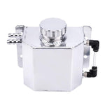 SPELAB 1000ml Coolant Overflow Tank Bottle Recovery Reservoir Aluminum JDM Container Universal 1L Water Radiator - Silver/ Black-SPELAB