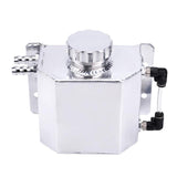 SPELAB 1000ml Coolant Overflow Tank Bottle Recovery Reservoir Aluminum JDM Container Universal 1L Water Radiator - Silver/ Black-SPELAB