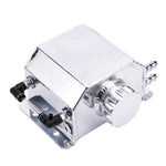 SPELAB 1000ml Coolant Overflow Tank Bottle Recovery Reservoir Aluminum JDM Container Universal 1L Water Radiator - Silver/ Black