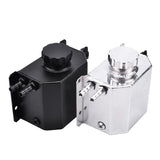 SPELAB 1000ml Coolant Overflow Tank Bottle Recovery Reservoir Aluminum JDM Container Universal 1L Water Radiator - Silver/ Black