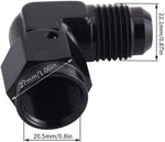 10AN Female to 10AN Male Flare 90 Degree Swivel Hose Fitting Adapter Aluminium Anodized Black