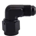 10AN Female to 10AN Male Flare 90 Degree Swivel Hose Fitting Adapter Aluminium Anodized Black