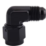 10AN Female to 10AN Male Flare 90 Degree Swivel Hose Fitting Adapter Aluminium Anodized Black