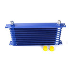 10Row AN10 Universal Engine Transmission Oil Cooler Blue